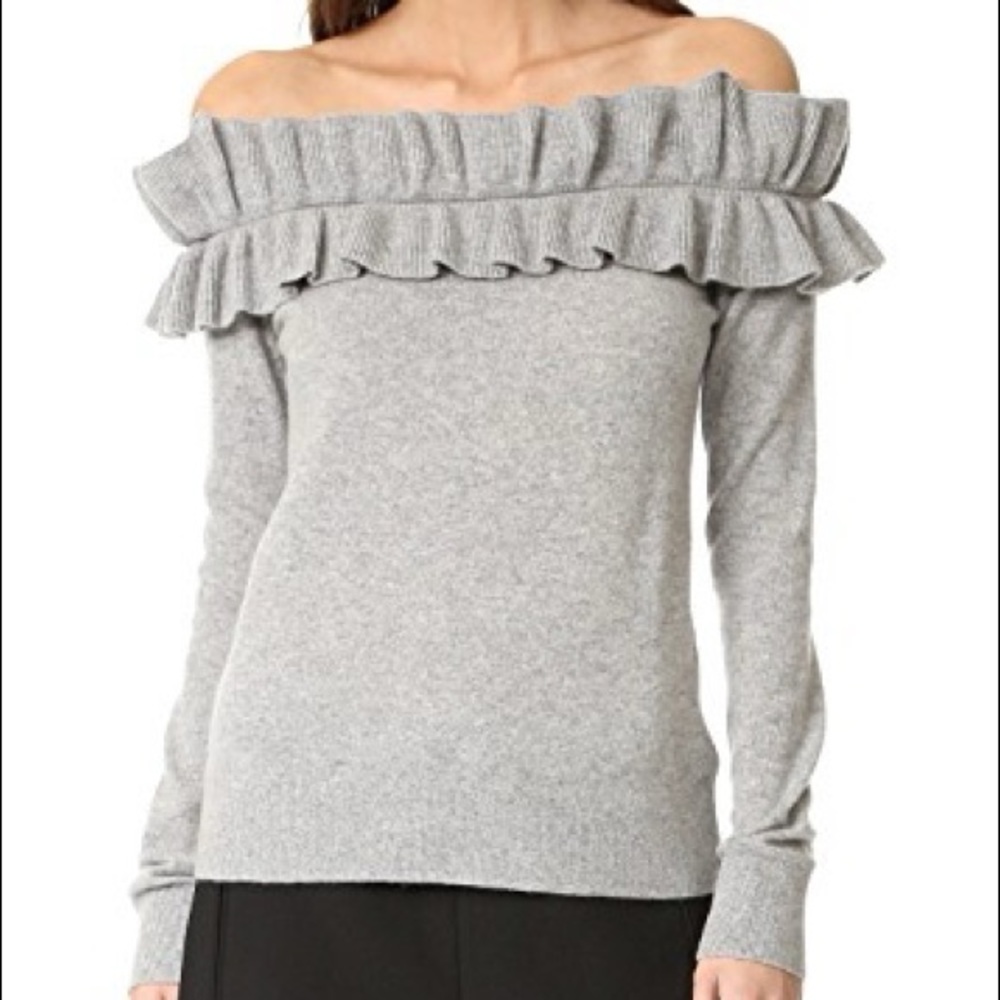 Club Monaco Cashmere off the shoulder sweater